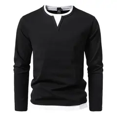 BLWOENS - Polera de manga larga para hombres - Negro