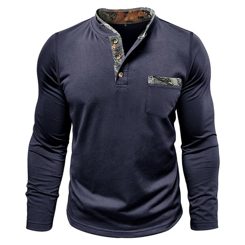 BLWOENS - Polera de manga larga para hombres - Negro