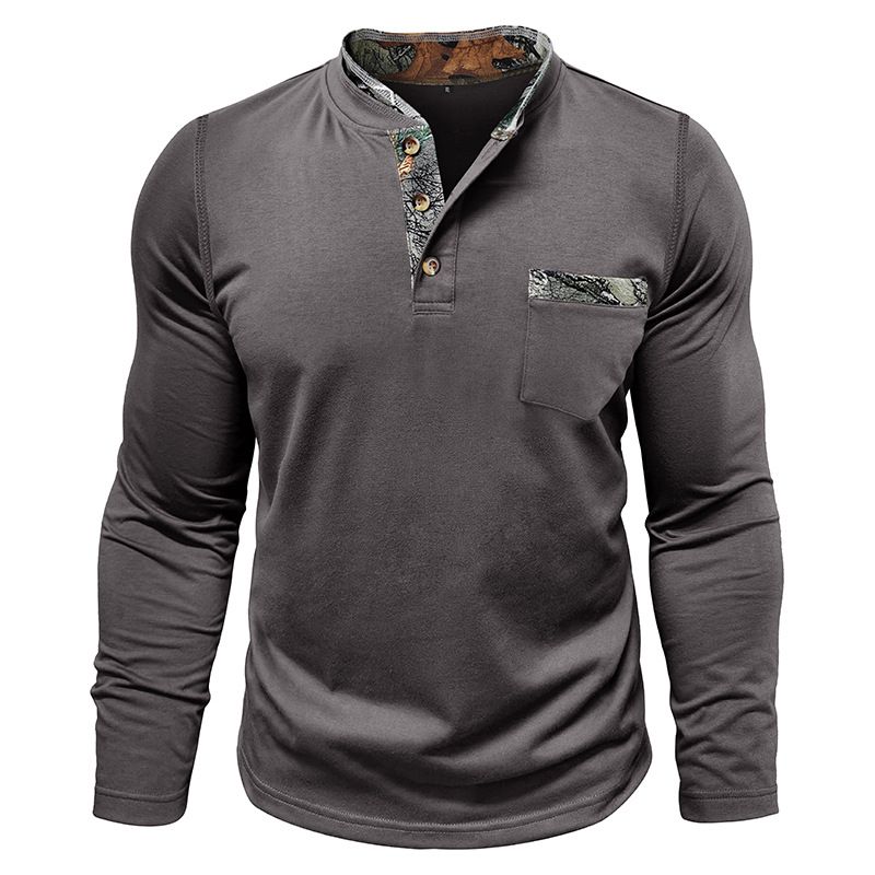 BLWOENS - Polera de manga larga para hombres - Gris