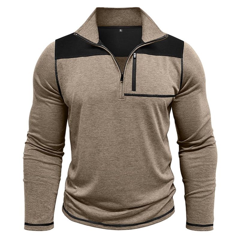 BLWOENS - Polera de manga larga para hombres - Beige_.