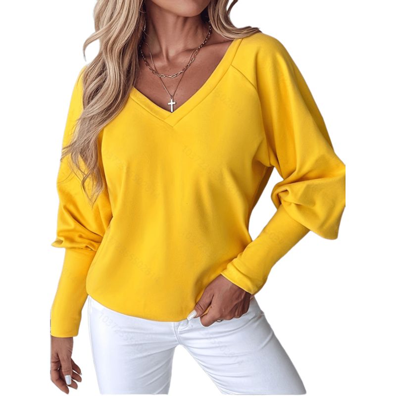 BLWOENS - Polera de manga larga para mujers - Amarillo