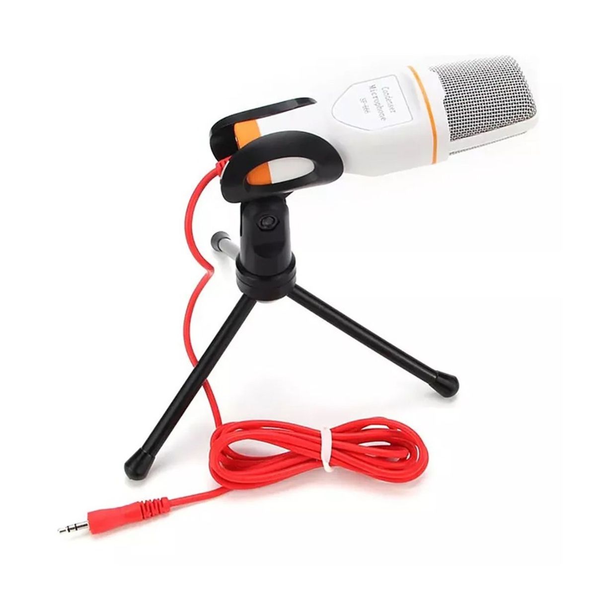 OEM - MICRÓFONO ESTUDIO CONDENSADOR ATRIL ESCRITORIO ALÁMBRICO COLOR BLANCO