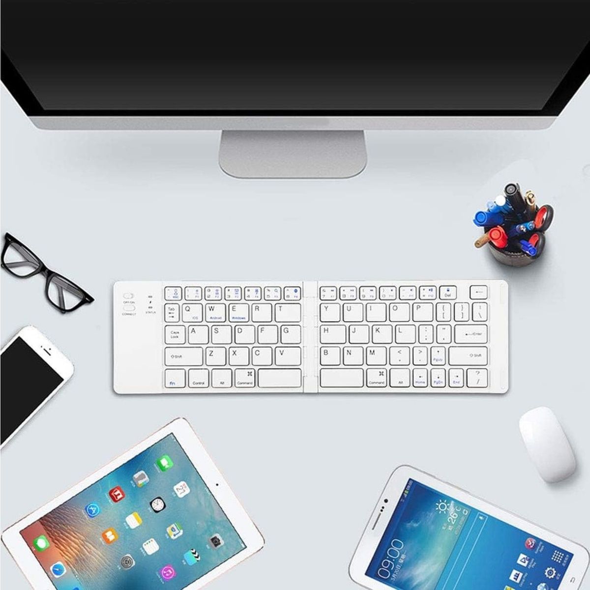 OEM - MINI TECLADO INALAMBRICO PLEGABLE PORTATIL BLUETOOTH