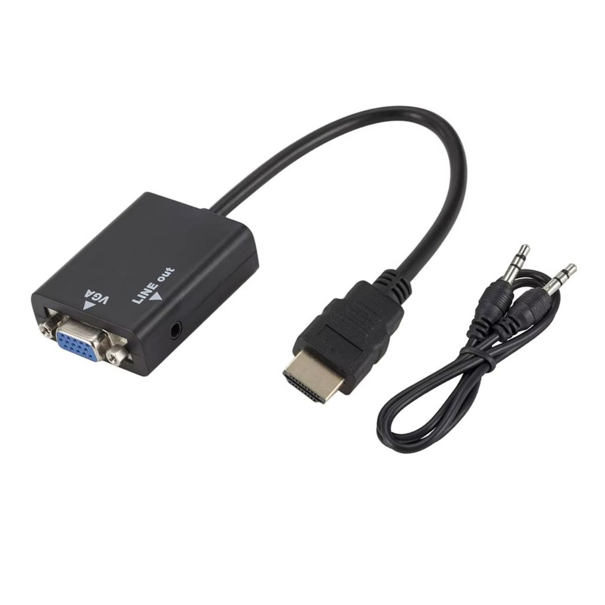 OEM - ADAPTADOR CABLE DE CONVERSIÓN HDMI A VGA + AUDIO HD