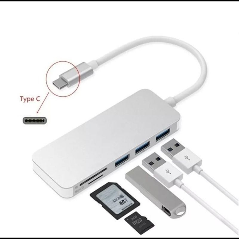OEM - ADAPTADOR TYPE C TIPO C 3 X USB 30 TF MICRO SD