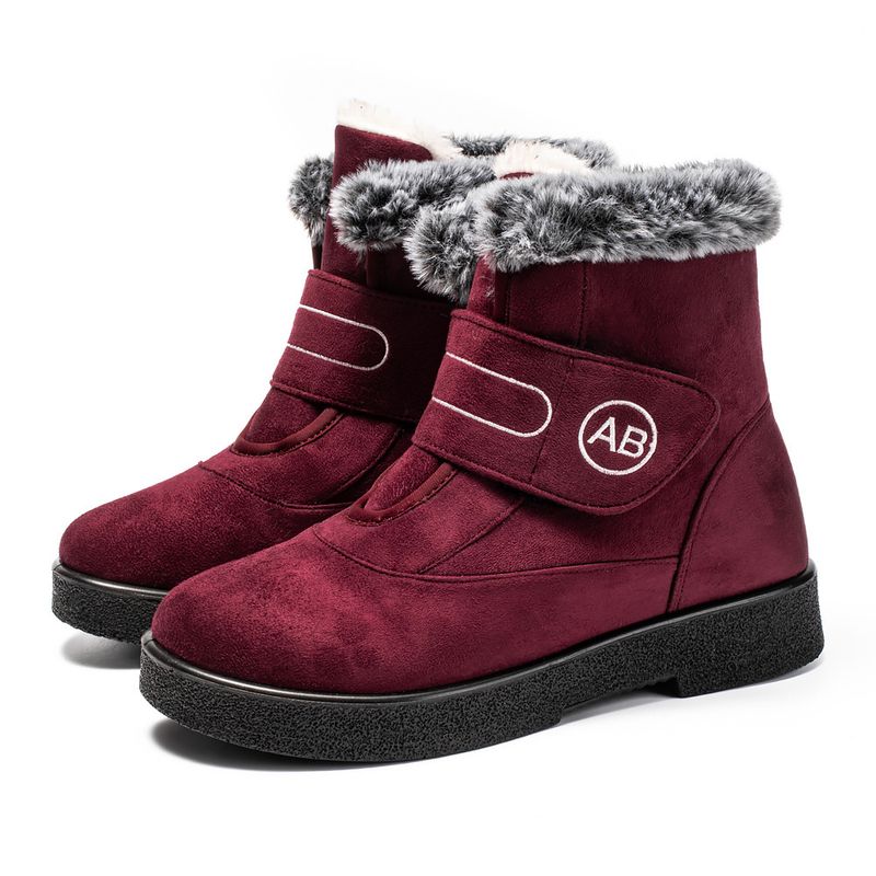 BLWOENS Botas de algodón para Mujer Rojo