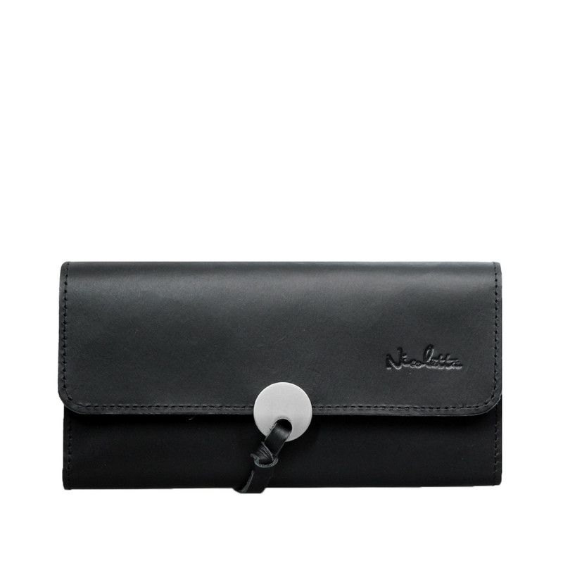NICOLETTA - Billetera Mujer Nix Nicoletta 100% Cuero Genuino Negro