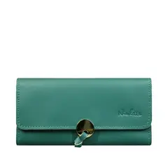 NICOLETTA - Billetera Mujer Nix 100% Cuero Genuino Verde
