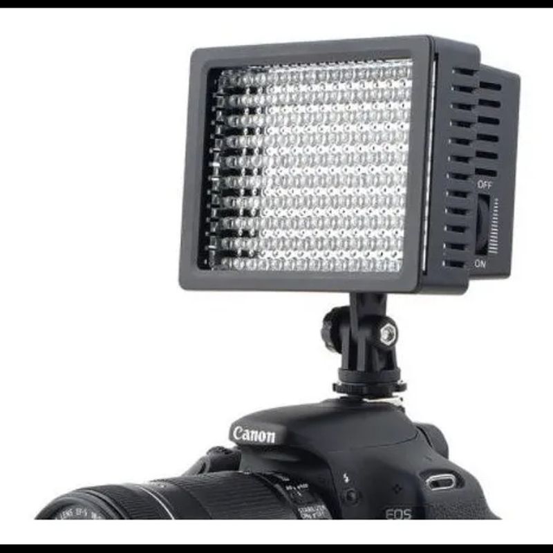 OEM - FOCO LED 160 LUCES FLASH CÁMARA VIDEOGRABADORA + 2 FILTROS