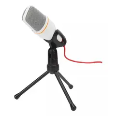 OEM - MICRÓFONO ESTUDIO CONDENSADOR ATRIL ESCRITORIO ALÁMBRICO COLOR BLANCO