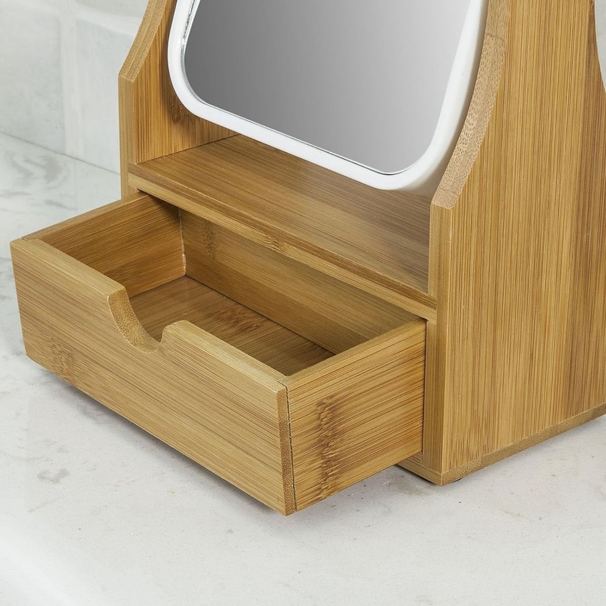 OEM - ESPEJO DE MAQUILLAJE ROTACION 360 ESPEJO DE MESA CON CAJON.-