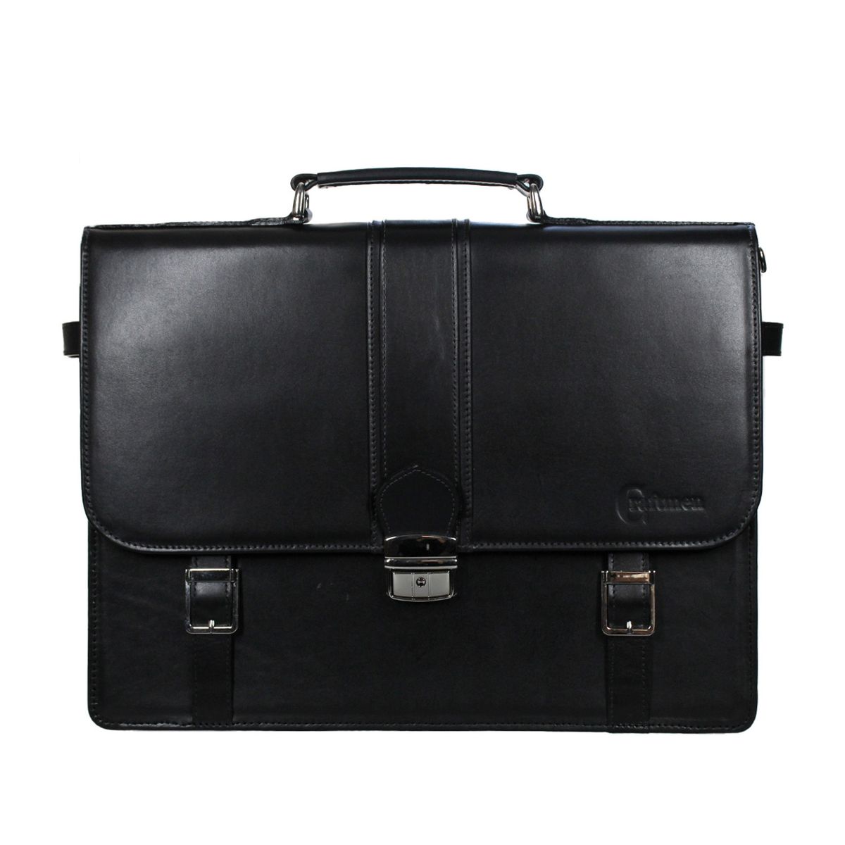 CRAFTMEN - Maletín Ejecutivo 100% cuero genuino negro Craftmen