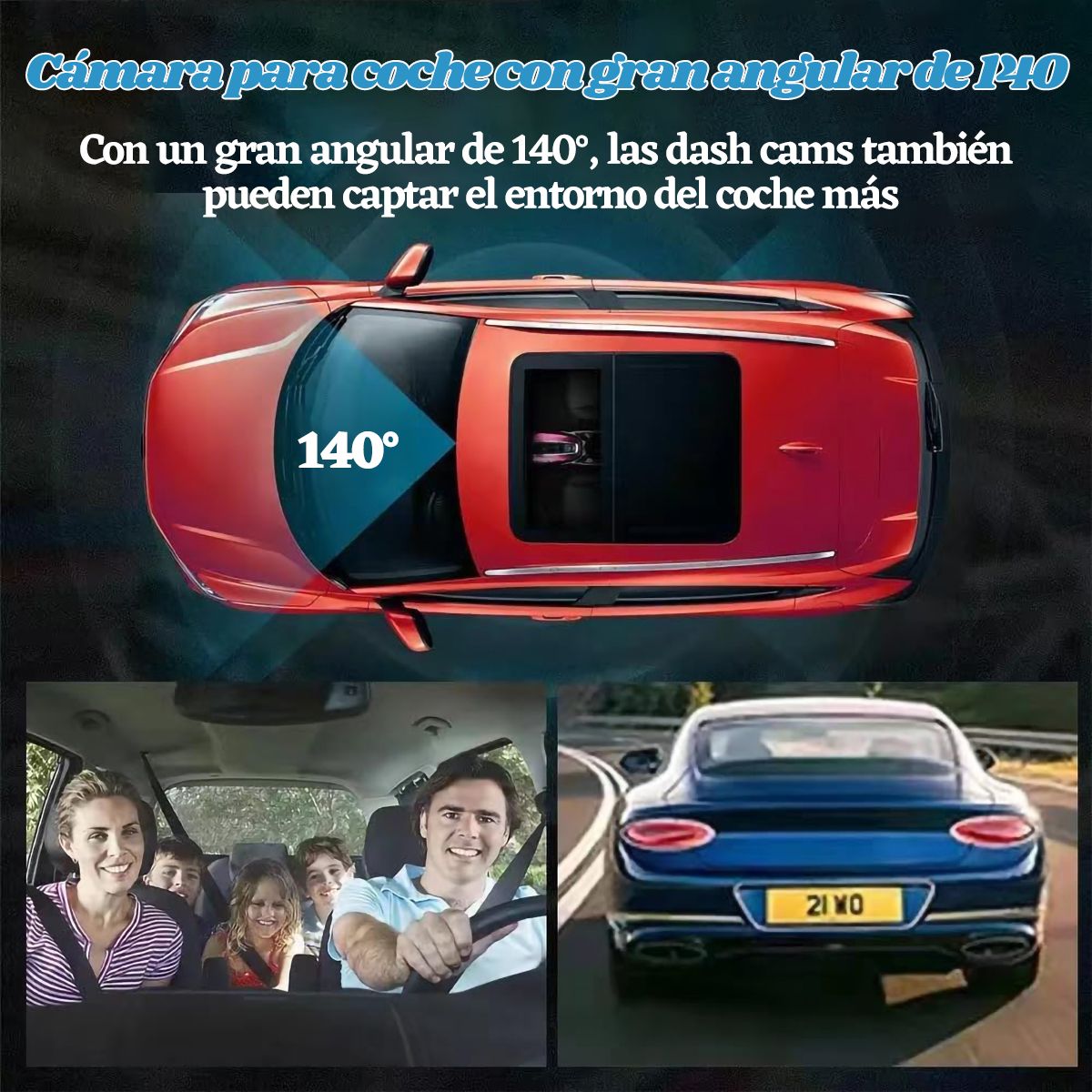 GENERICO - 1080p Frontal E Interior Dvr Dashcam Camaras Para Autos