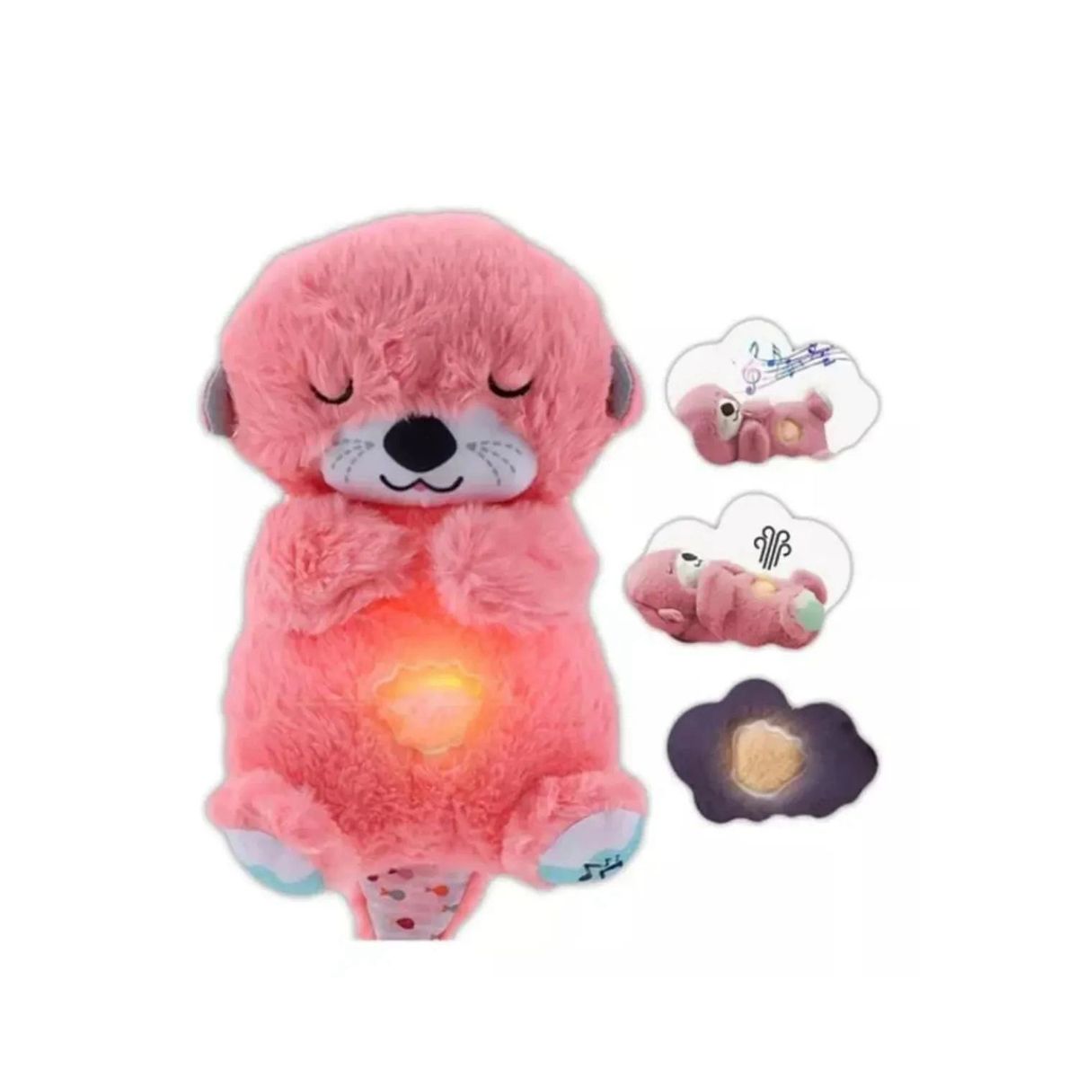 MOVI - Nutria apego Peluche Sensorial Que Respira Relajante Rosa