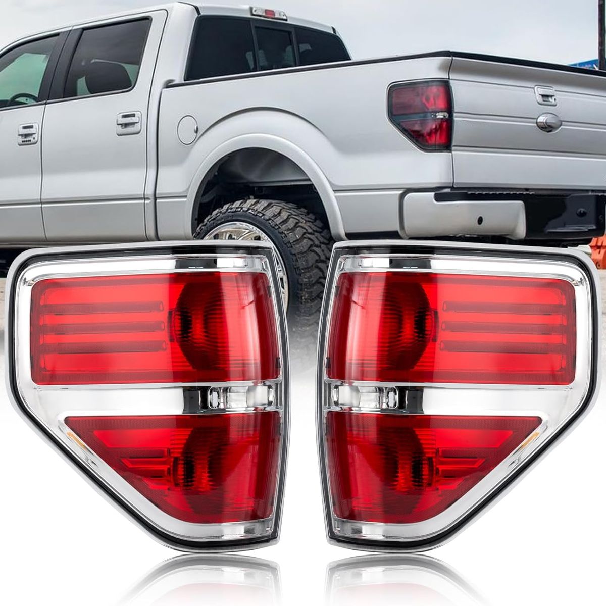 KUANGYE - Foco Farol Trasero Para Ford F150 Pickup 2009 A 2014 El Par