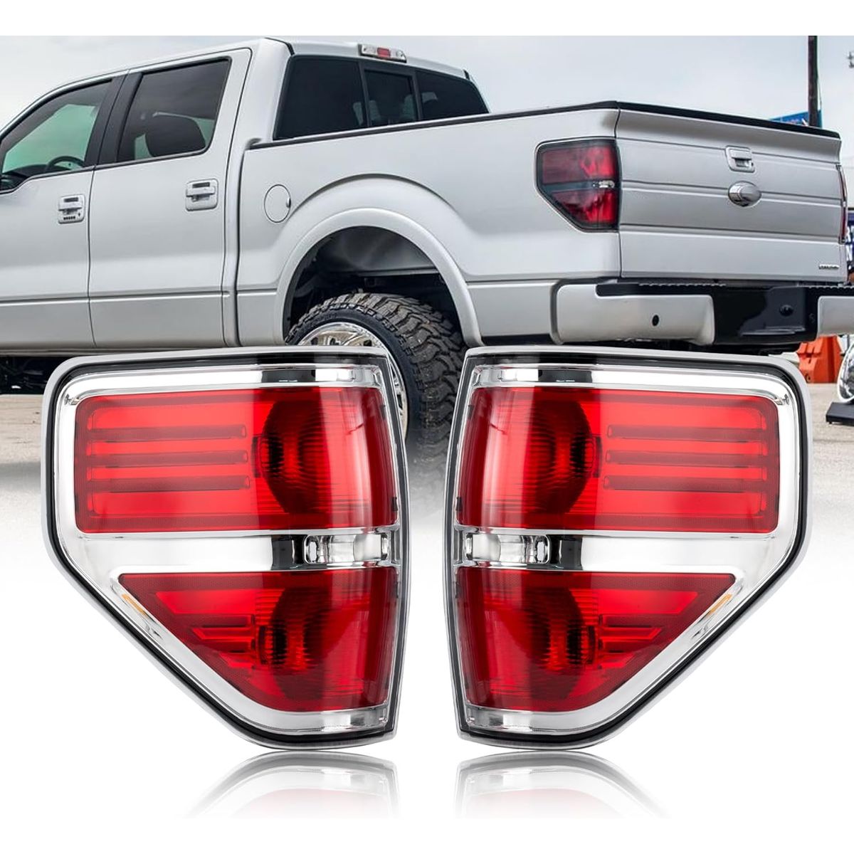 KUANGYE - Foco Farol Trasero Para Ford F150 Pickup 2009 A 2014 El Par