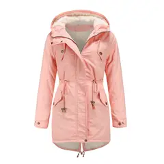 RURUTOTO - Parka Mujer Casual Negro