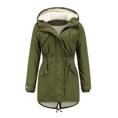 RURUTOTO - Parka Mujer Casual Negro