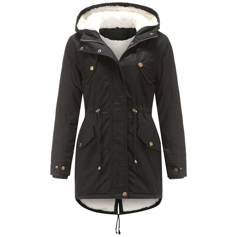 RURUTOTO - Parka Mujer Casual Negro