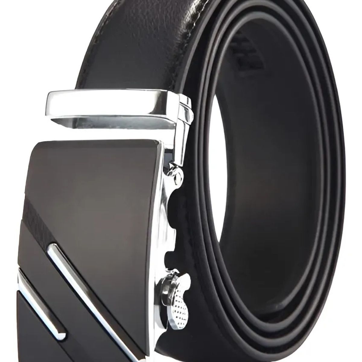 KUANGYE - Cinturón Cuero Hebilla Automática Ajustable Con caja de regalo