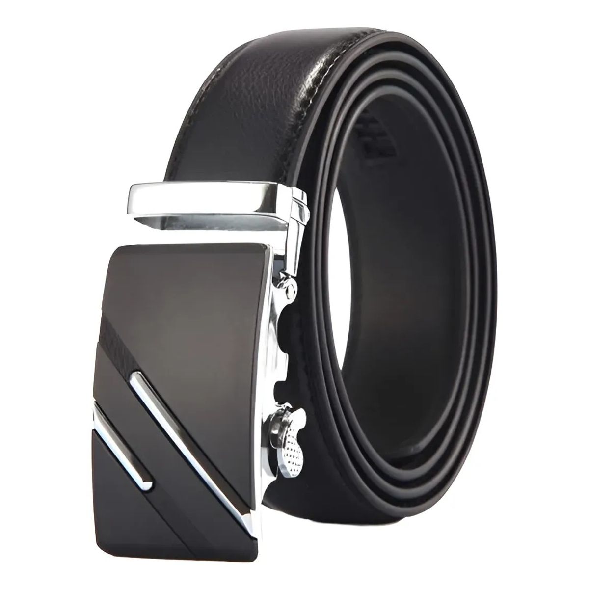 KUANGYE - Cinturón Cuero Hebilla Automática Ajustable Con caja de regalo