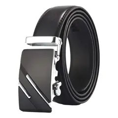 KUANGYE - Cinturón Cuero Hebilla Automática Ajustable Con caja de regalo