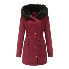 RURUTOTO - Parka Manga Larga Mujer Negro