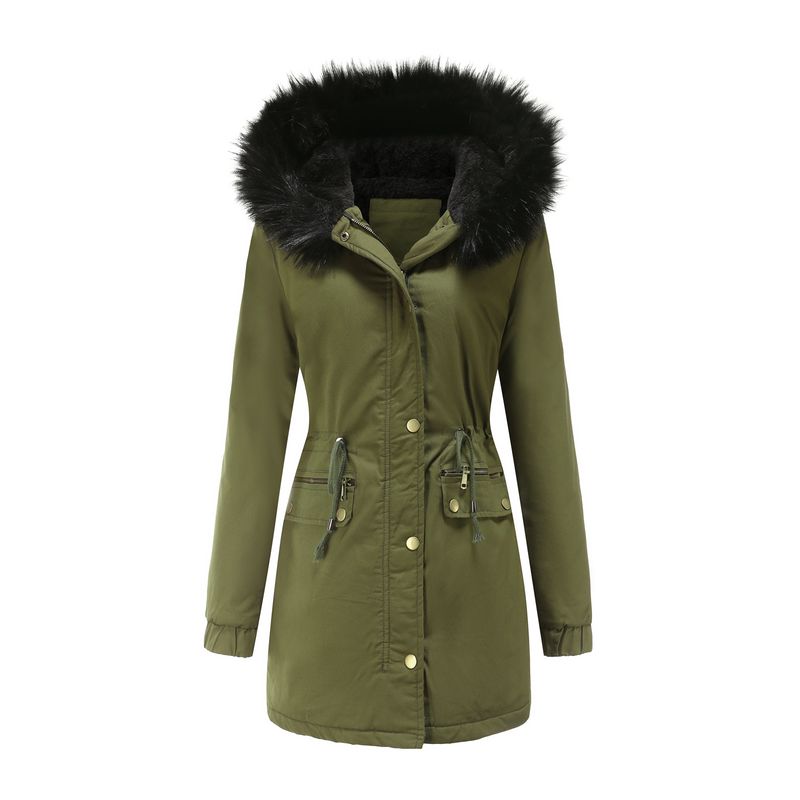 RURUTOTO - Parka Manga Larga Mujer Negro