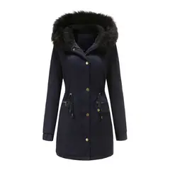 RURUTOTO - Parka Manga Larga Mujer Negro