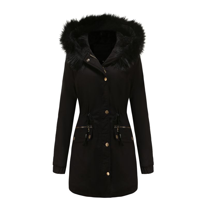 RURUTOTO - Parka Manga Larga Mujer Negro