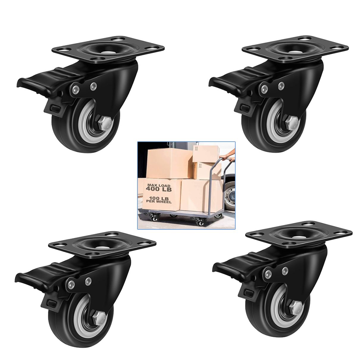 EINICIO - 4pcs Se Adapta A Ruedas Universales Silenciosas Para Muebles