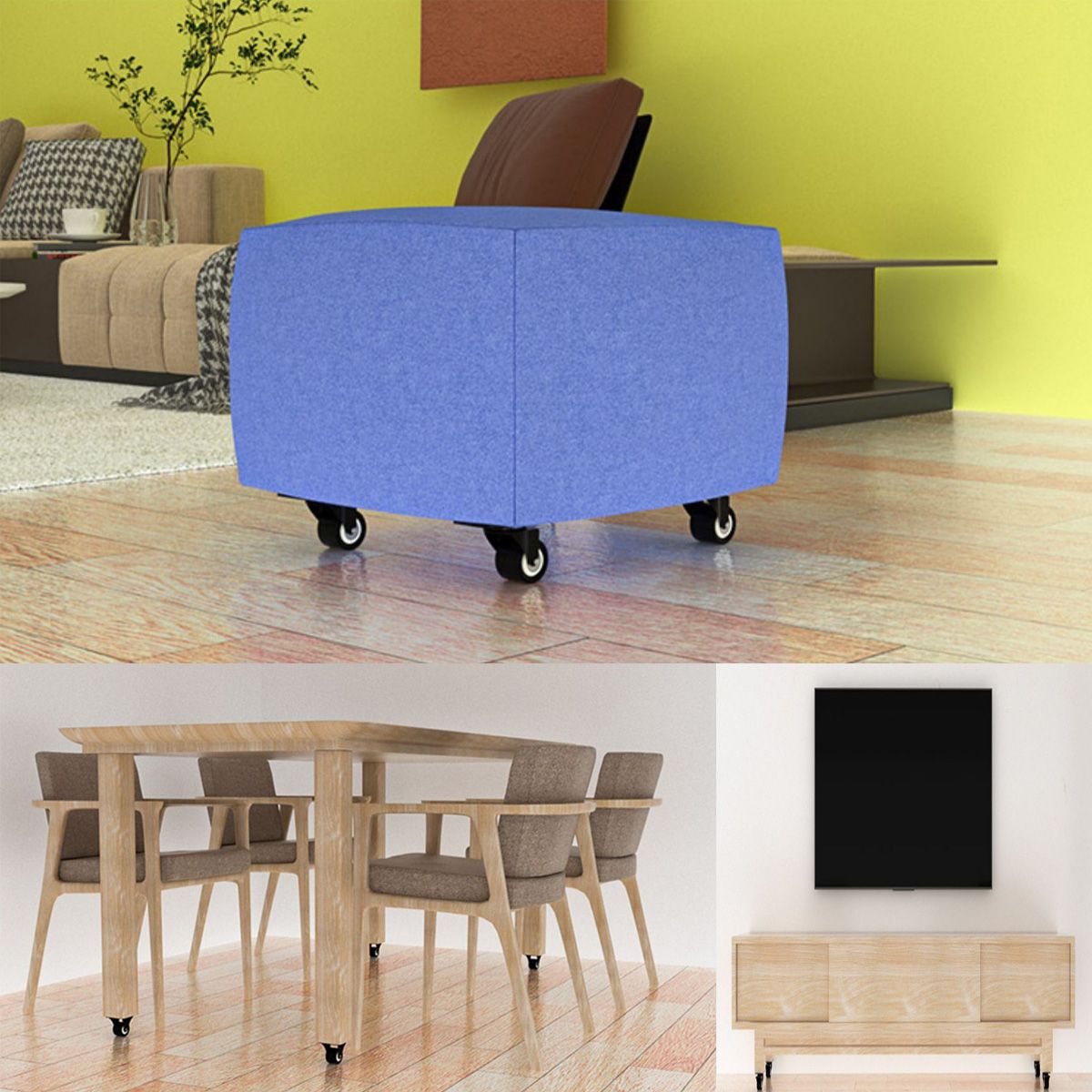 EINICIO - 4pcs Se Adapta A Ruedas Universales Silenciosas Para Muebles