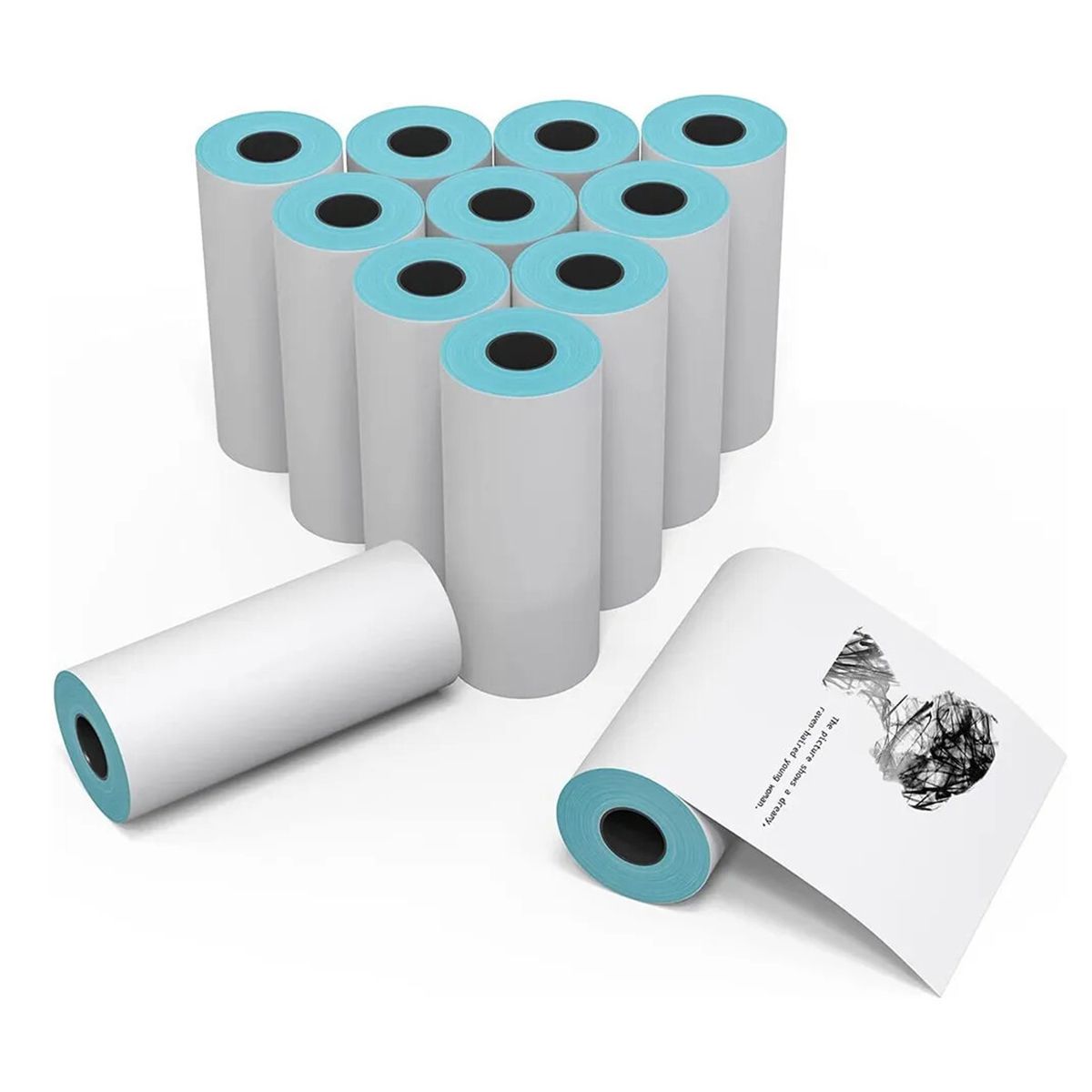 GENERICO - 10 Rollos 57x30mm Papel Térmico Directo Autoadhesivo Papel