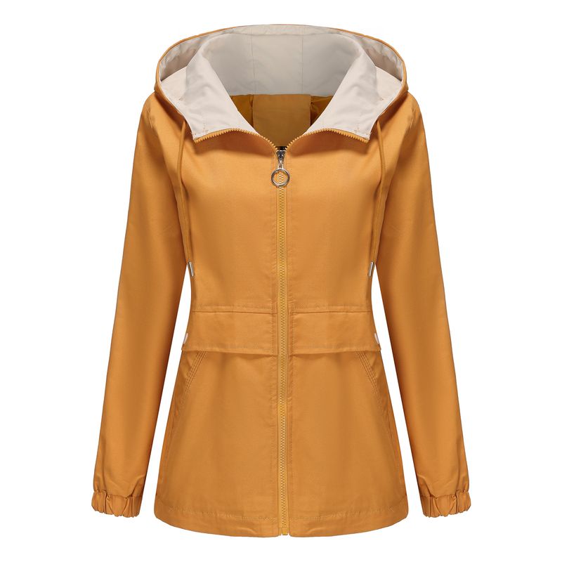 RURUTOTO - Chaqueta Larga Impermeable Mujer Negro.