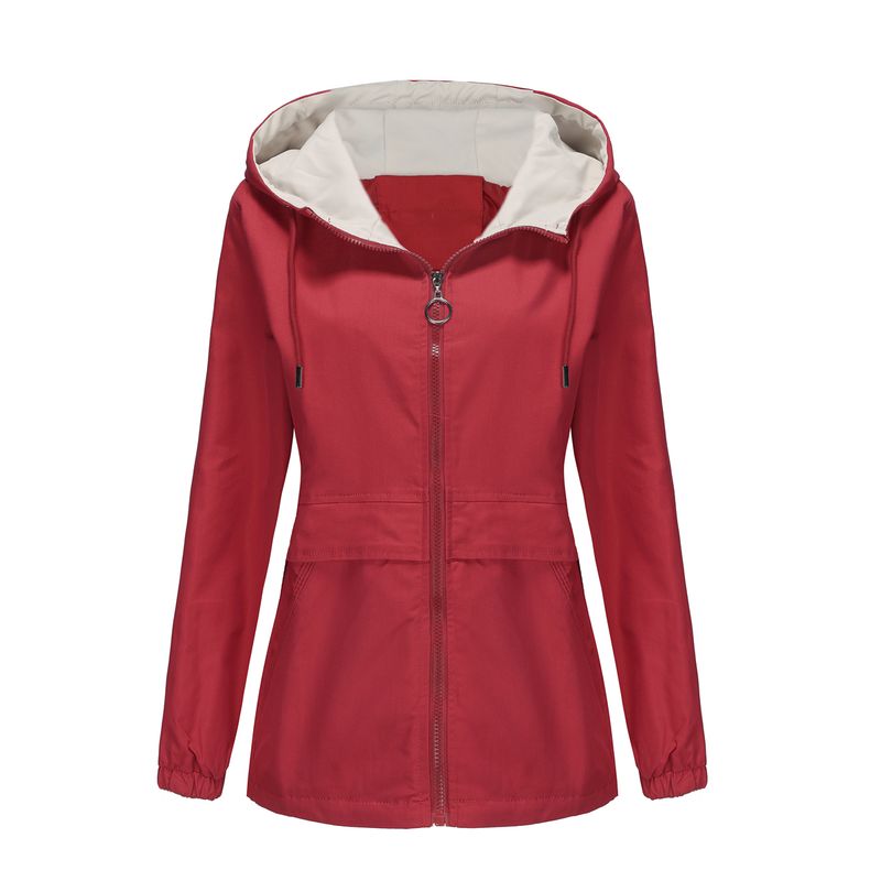 RURUTOTO - Chaqueta Larga Impermeable Mujer Negro.