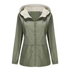 RURUTOTO - Chaqueta Larga Impermeable Mujer Negro.