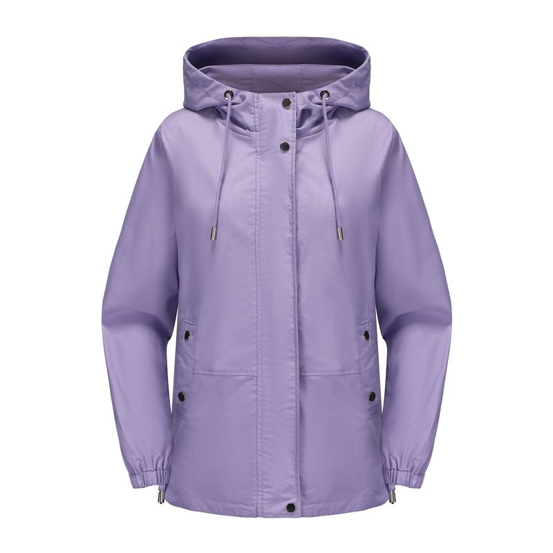 RURUTOTO - Chaqueta impermeable con capucha para mujer Negro