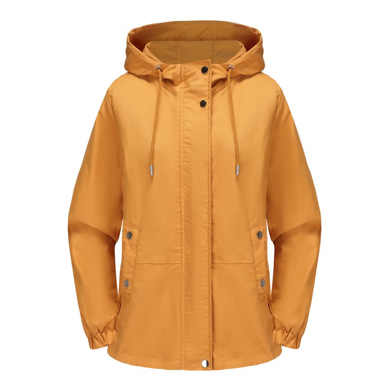 RURUTOTO - Chaqueta impermeable con capucha para mujer Negro