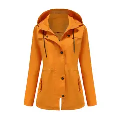 RURUTOTO - Chaqueta Outdoor Mujer Impermeable Negro.