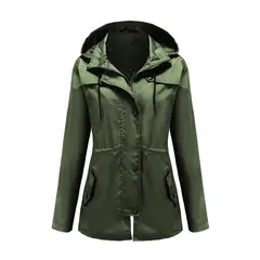 RURUTOTO - Chaqueta Outdoor Mujer Impermeable Negro.