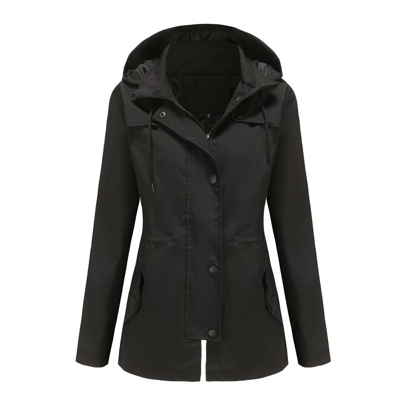 RURUTOTO - Chaqueta Outdoor Mujer Impermeable Negro.