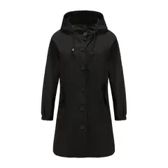 RURUTOTO - Chaqueta Larga Casual Impermeable Mujer Beige
