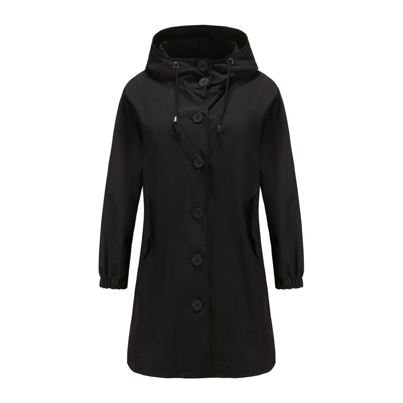 RURUTOTO - Chaqueta Larga Casual Impermeable Mujer Beige