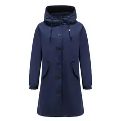 RURUTOTO - Chaqueta Larga Casual Impermeable Mujer Beige