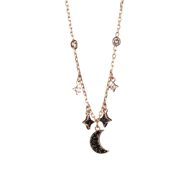 SWAROVSKI - Swarovski Symbolic Moon & Stars Crystal Necklace  - Black