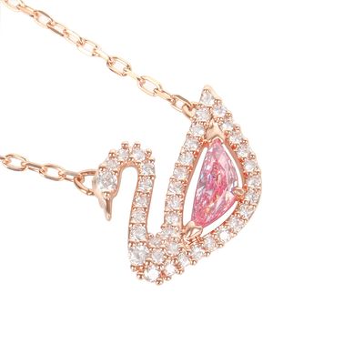 Imagen 2 del producto Collar de cisle brillante con cristal rosa - Chapado en oro rosa