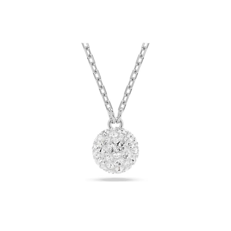 SWAROVSKI - Swarovski Imber Single Round Crystal Pendant Necklace  - Rhodium-Plated
