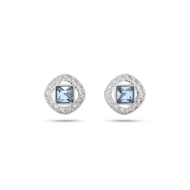SWAROVSKI - Swarovski Una Angelic Square-Cut Stud Earrings  - Rhodium-Plated