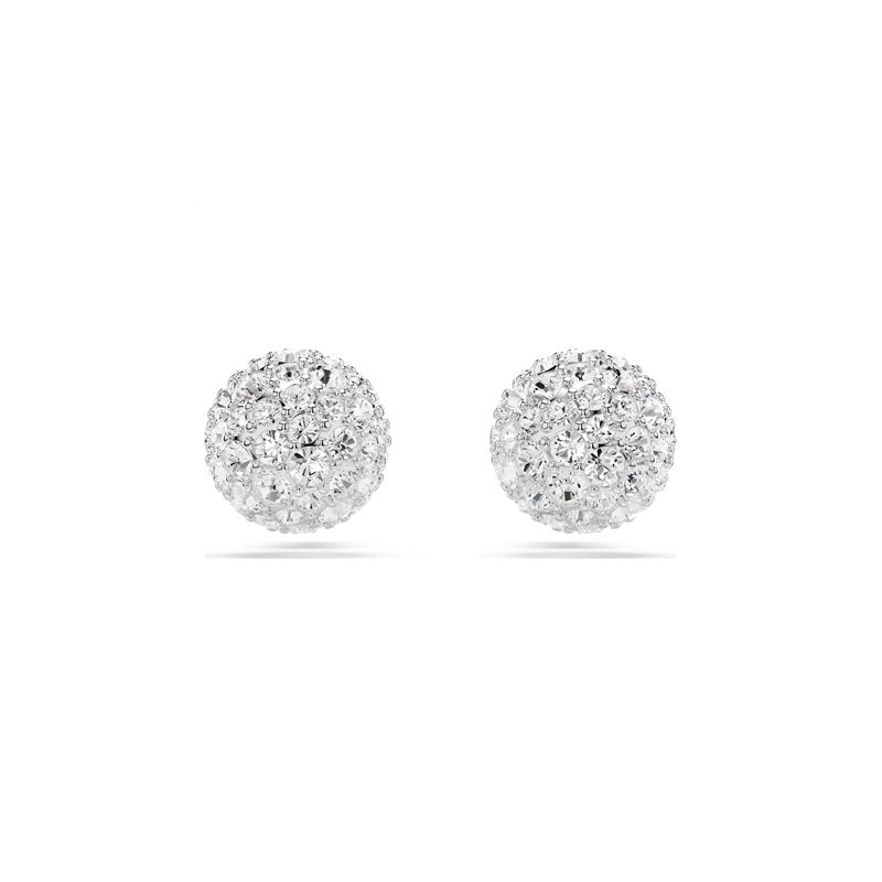 SWAROVSKI - Swarovski Dextera Logo Stud Earrings  - Rhodium-Plated