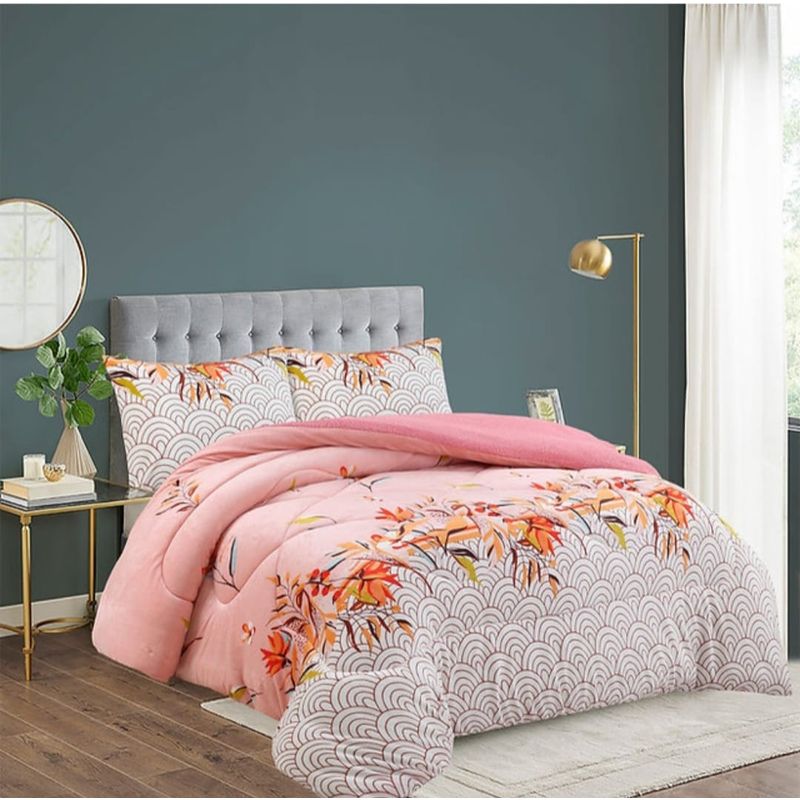 GENERICO - Cubrecama de Invierno Plush con Chiporro 2 plazas Rosa con Diseño 189